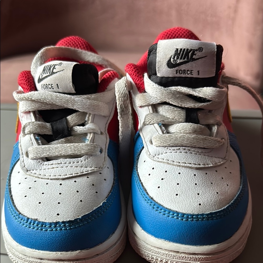 Nike Red and Blue Sneakers Classic Low-Top Custom UNO Design - Picture 4 of 6
